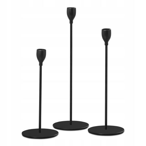 Karácsonyi gyertyatartó, lámpás - Black Metal Candlestick 3 DCS Loft