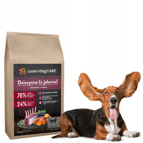 Száraz kutyaeledel - Kutyaeledel look4dog care szarvas lazac eperfa 6 kg