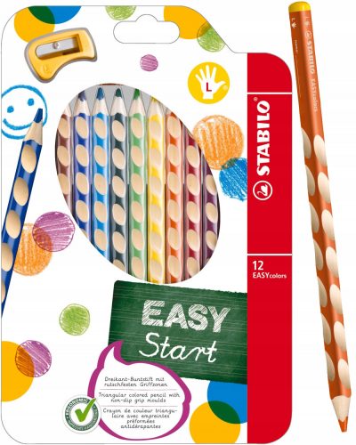  Stabilo Easycolors ceruzakréta balkezeseknek, 12 színben