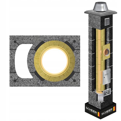 Kéményrendszer, tartozékok - Kerámia kéményrendszer kéményrendszer 160 6m