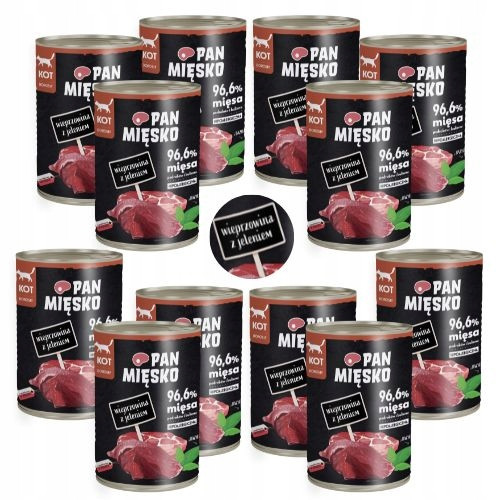 Konzerv macskáknak - Mr. Meat Food a macskához Pieprz szarvas 12 x 400 g