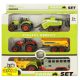 Traktoros játék - 6in1 Set 2 fém traktor + 4 mezőgazdasági gép 0590