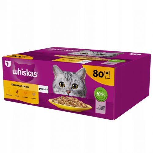  WHISKAS tasak macskaeledel baromfival 80x85g