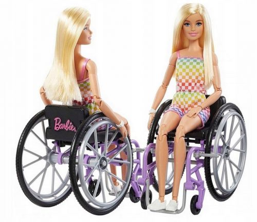  Barbie Fashonistas Baba tolószékben Kockás öltözet HJT13