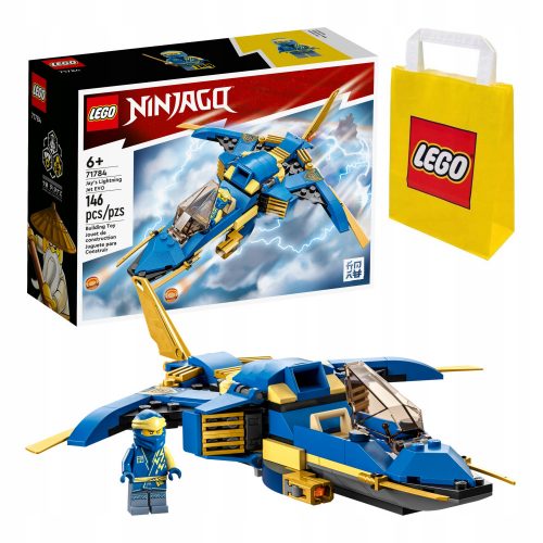  LEGO Ninjago Jay's Supersonic Jet EVO 71784 + LEGO papírzacskó 6315786 sárga 24x8x18 cm