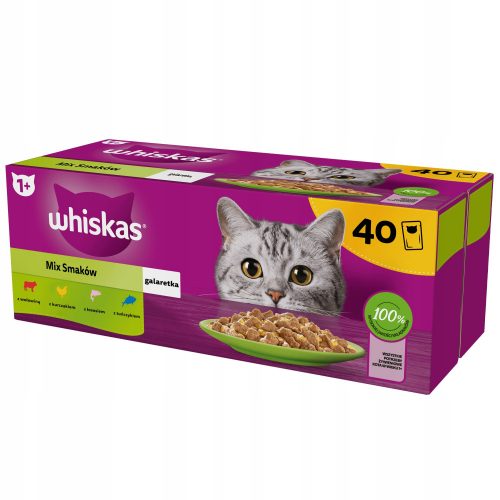 Konzerv macskáknak - Whiskas ízkeverék zselében 40x85g