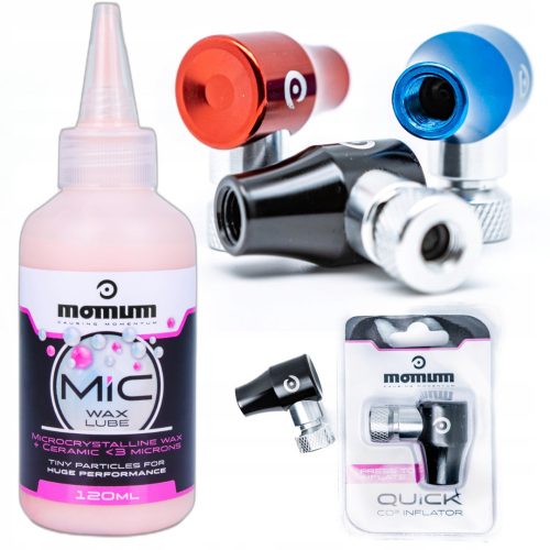  CO2 patronos pumpa Momum Quick Inflator fekete + lánckenő Momum MIC Wax Ceramic Lube 120ml 120 ml