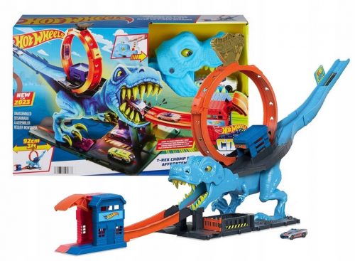  Hot Wheels City T-Rex Loop Play készlet + HKX42 autó