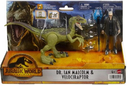  Mattel Jurassic World Dr. készlet Ian Malcolm&Velociraptor 6 db.