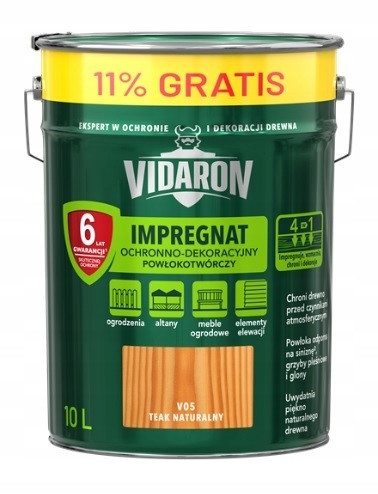 Vidaron Impregnáló 9L+11% Natural Teak V05