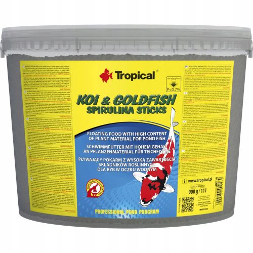 Tropical Koi & Goldfish Spirulina Sticks haleledel 11 l 900 g