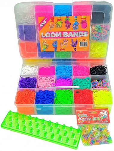 Kreatív készlet - Loom Bands Radersers 6000 darab + Krosno + 300 S-Clips