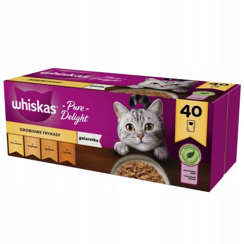 Konzerv macskáknak - Whiskas Baromfi Frikes Karma a Jelly 40x85G -ben