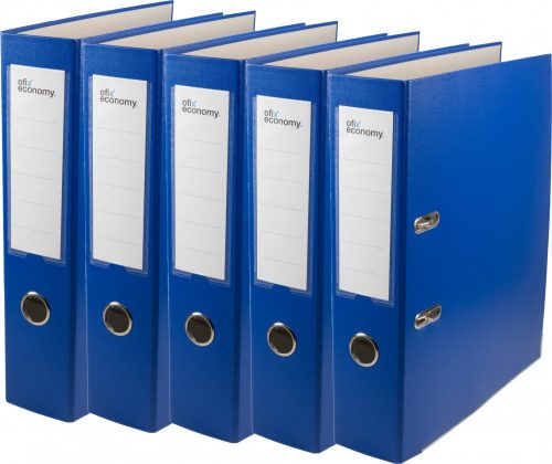 Iratgyűjtő könyvekhez és füzetekhez - A4 Binder széles, 75 mm -es kék -kötöttek x 5 db