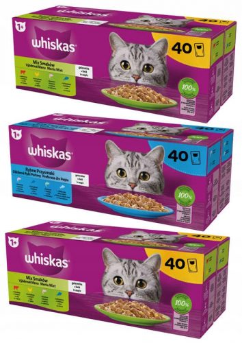 Konzerv macskáknak - Whiskas Mix ízek 80x45 g hal ízek 40x85 g