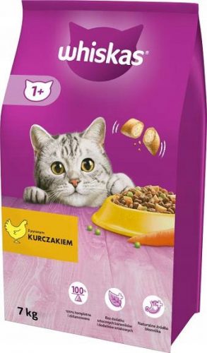 Granulátum macskáknak - Whiskas száraz étel macskához, csirkével 7 kg