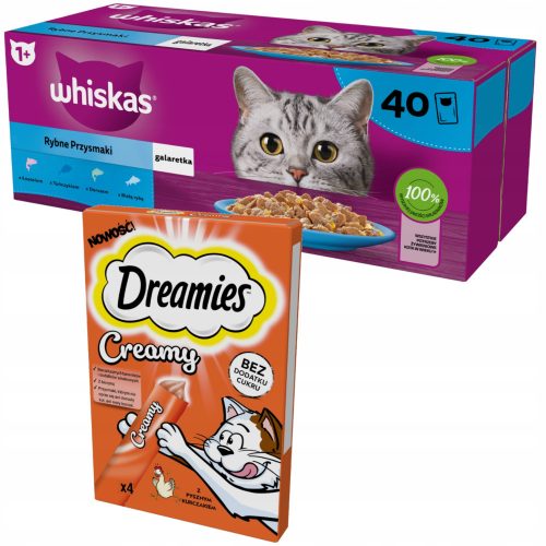 Konzerv macskáknak - Whiskas Jelly tasak halíz 40x85g