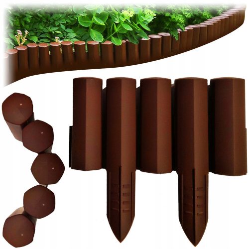 Szegély a kerthez - Garden Palisade Edge Border Bronz teljes 2,7 m