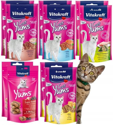 Macskaeledel, finomság macskáknak - VITAKRAFT CAT YUMS macska csemege ÍZEK KEVERÉKE 10x40g