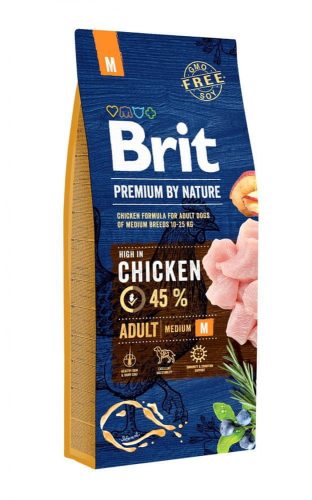 Száraz kutyaeledel - Brit Premium By Nature Adult M Közepes élelmiszer 15 kg