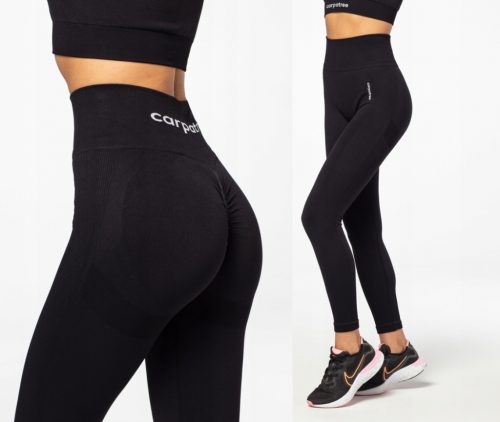 FEKETE SEAMESS FITNESS CARPATREE LEGGINGS - S