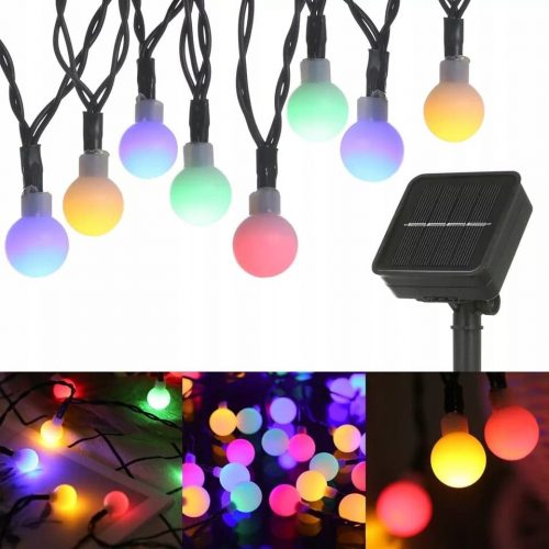  RGB KARÁCSONYFA LÁMPA SOLAR GARLAND 6,5 M 50 LED