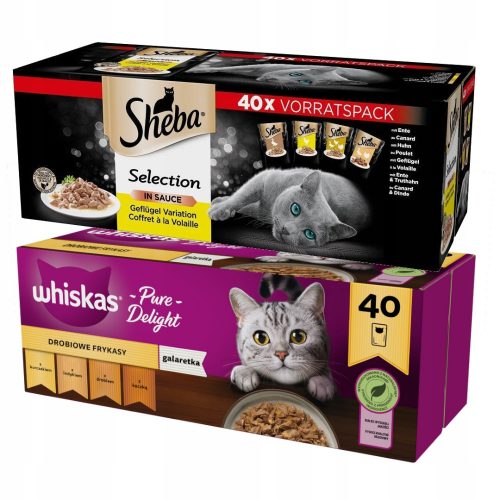 Konzerv macskáknak - Whiskas csirke Frike Sheba baromfi mártásban 80x85g