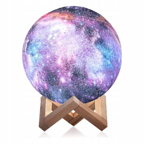 Gyermek éjszakai lámpa - Éjszakai lámpa Galaxy 3D Moon RGB 40 cm -es pilóta