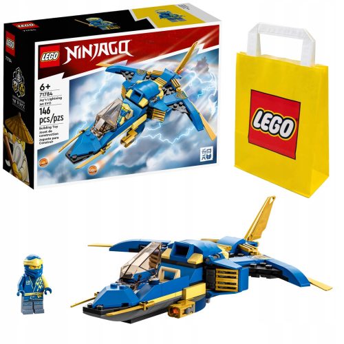  LEGO Ninjago Jay Supersonic Jet EVO 71784 + LEGO Papírtáska 6315786 Sárga 24x8x18 cm