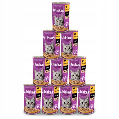 Konzerv macskáknak - Whiskas szószos csirke nedves étel 12x400g