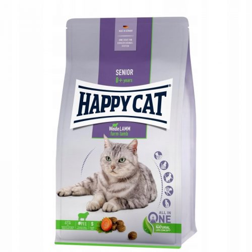 Granulátum macskáknak - Happy Cat Senior Weide-Lamm bárány 4 kg4 INGYENES