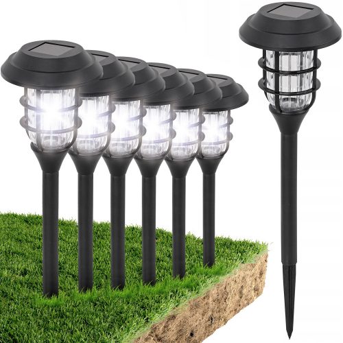 Földbe szúrható lámpa - 6x Garden Solar Lámpa kalapált LED -oszlop