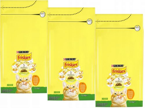 Granulátum macskáknak - Purina Friskies beltéri csirke pulyka macska 3x 1,5 kg