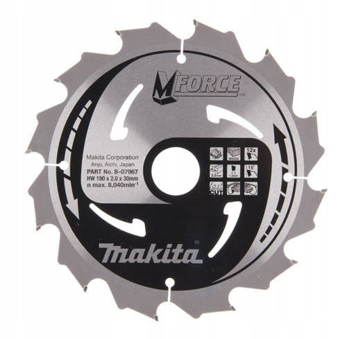 M-Force makita 190x30 mm 12 fogak vágó lemez 12