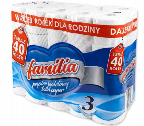 Familia illatmentes toalettpapír 40 db + 3 rétegű FINE zsebkendő 1 db