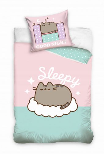 Pamut ágynemű 140x200 pusheen cica