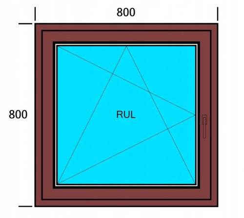 ABLAK PVC 800x800 RU KÜLSŐ, ARANYTÖLGY, BAL