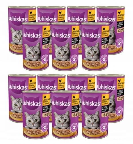 Konzerv macskáknak - Whiskas csirke 12x400 g mártással