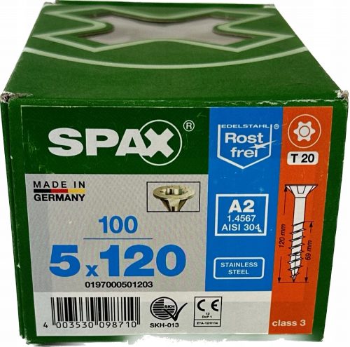 Spax univerzális csavarok 5 x 120 mm 1,1 kg / 100 db.