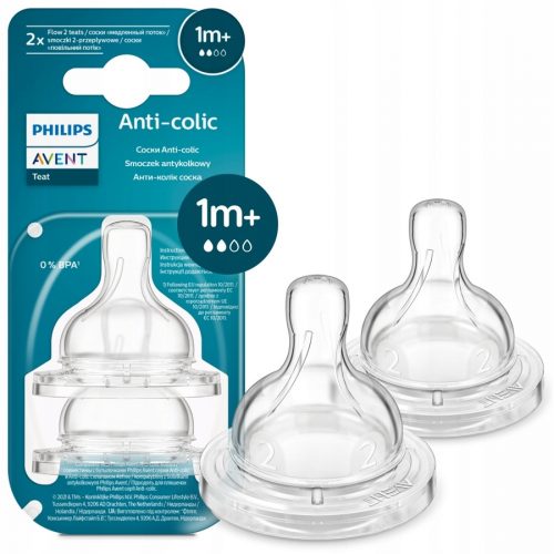 Szájrész cumisüveghez - Avent Anti -Colic Teat SCY762/02 1M+ 2 DCS