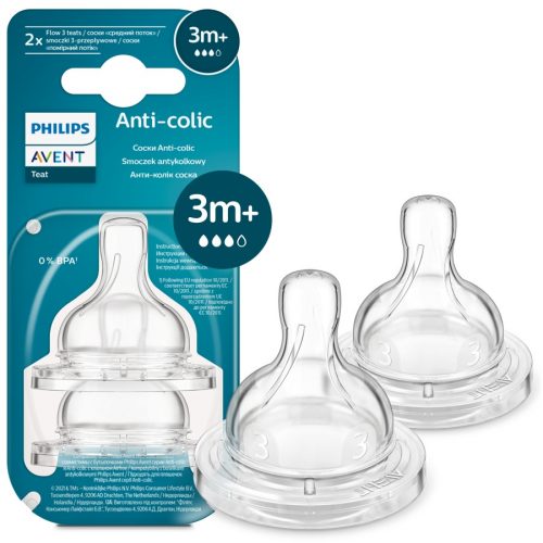 Szájrész cumisüveghez - Avent Anti -Colic Teat SCY763/02 3M+ 2 DCS