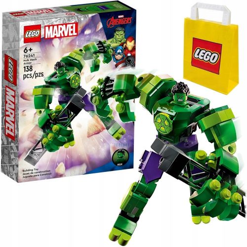  LEGO Super Heroes 11127183 LEGO MARVEL HULK MECHANIKUS PÁNCELE + LEGO papírzacskó 6315786 sárga 24x8x18 cm