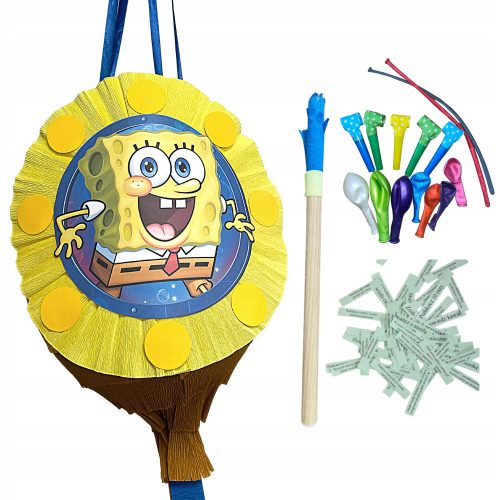 Piňatas - Piniata SpongeBob + Kij + gratis készlet!