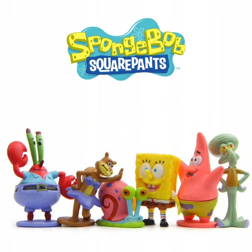  6x SPONGEBOB négyzetnadrág figurás akváriumi torta