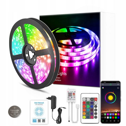 LED szalag 5M RGB 5050 WiFi Pilot alkalmazás Tuya Set Music Timer 12V