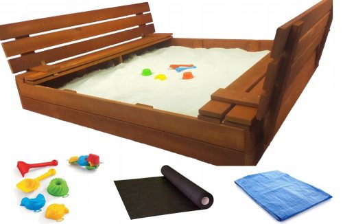 Homokozó - Sandbox 150x150 zárt fa 2x festett