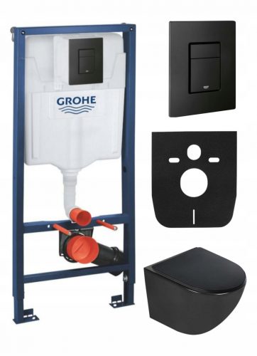  GROHE rejtett keretes WC készlet BLACK MATT RAPID