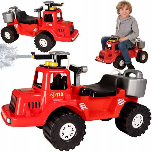 Játékautó, kidobó - MEGA RIDE-ON Firetruck 72cm VÍZSZIVATTYÚ Polírozó