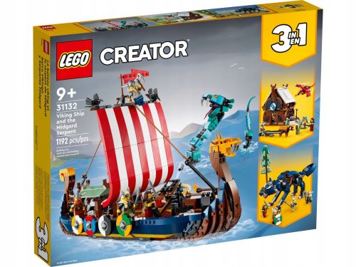  LEGO Creator 3 az 1-ben 31132 Viking Hajó és a Midgardi kígyó