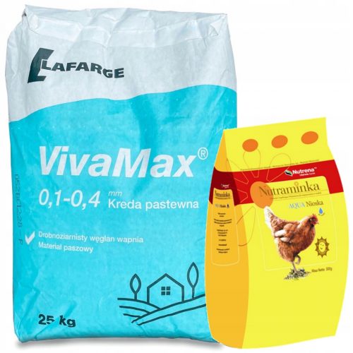 VIVA MAX takarmánykréta 25kg takarmány-adalék kalcium + Nutraminka AQUA LIOSKA 0,5kg vitaminkeverék